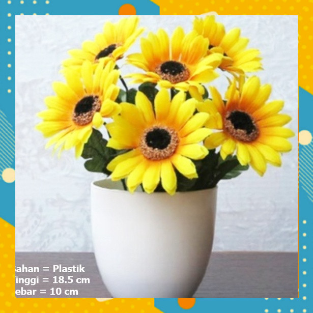 Ornamen Tanaman Hias Plastik Bunga MATAHARI KUNING Bunga Pohon Dekorasi TP0811A3