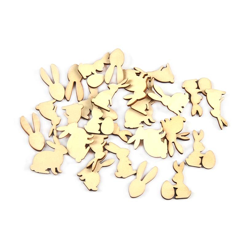 

50pcs 1.5-3cm Random Mix Easter Mini Rabbit Wooden Crafts For Party Decor Diy Scrapbooking Kid Gift Handmade Home Supplies C3489