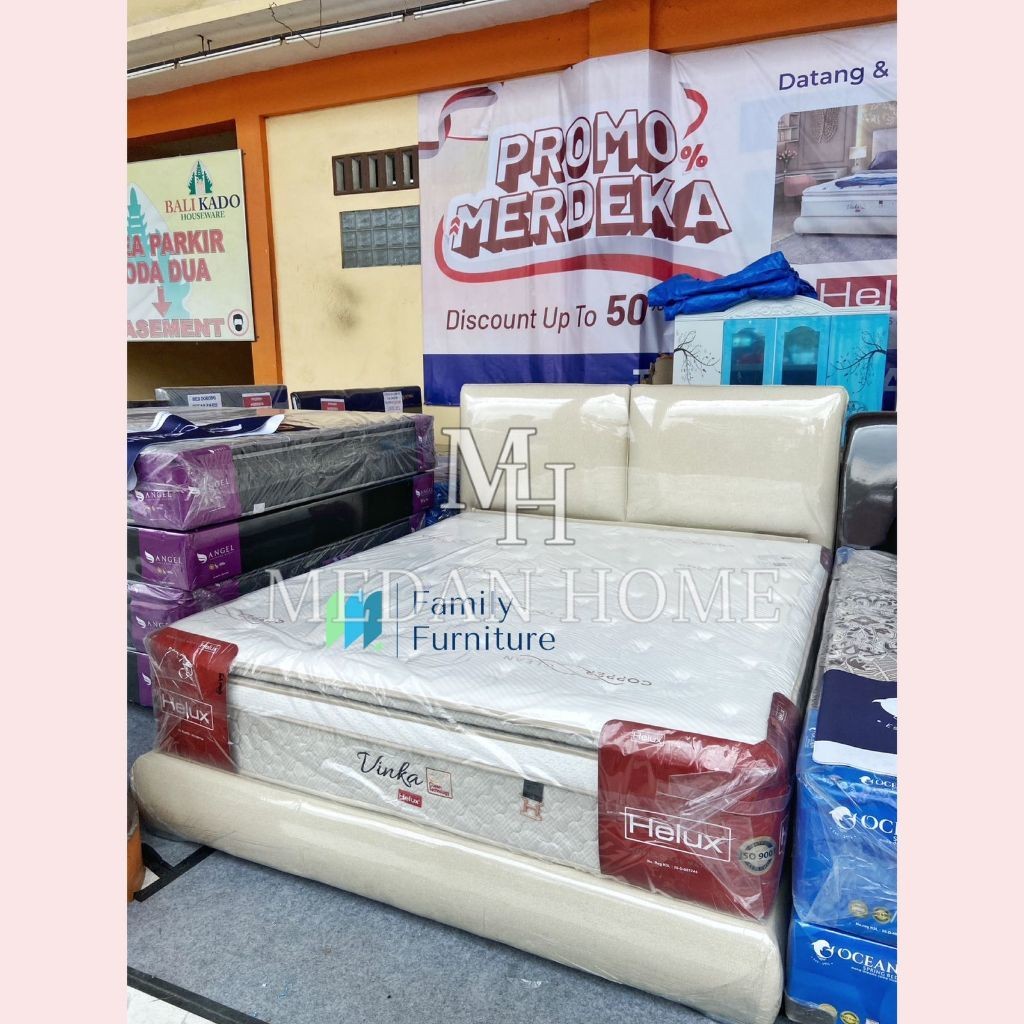 [MEDANHOME] Termurah Kasur Springbed Latex Vinka By Helux - Matras Only - 180x200