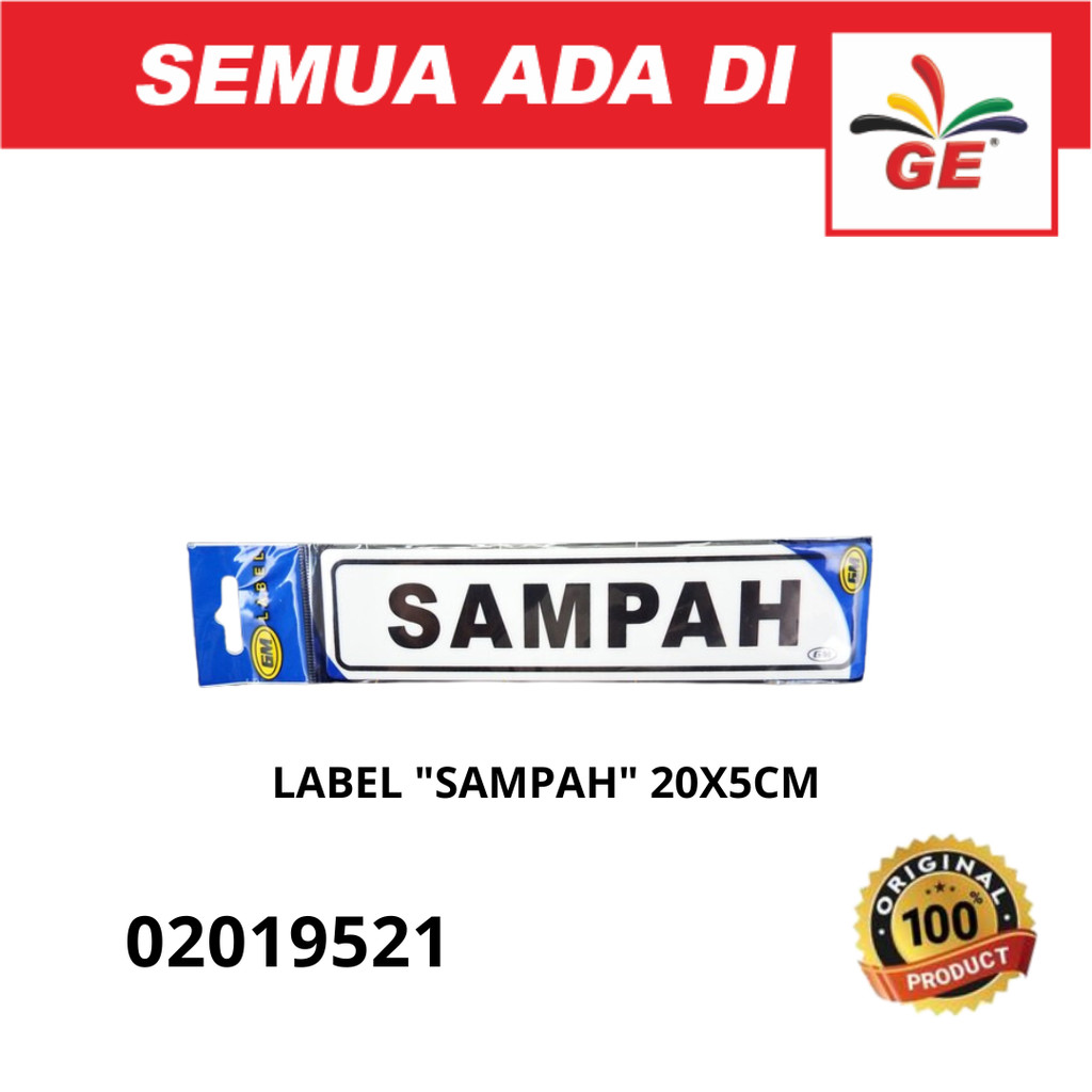 

LABEL "SAMPAH" UK. 20X5CM - GM - 02019521