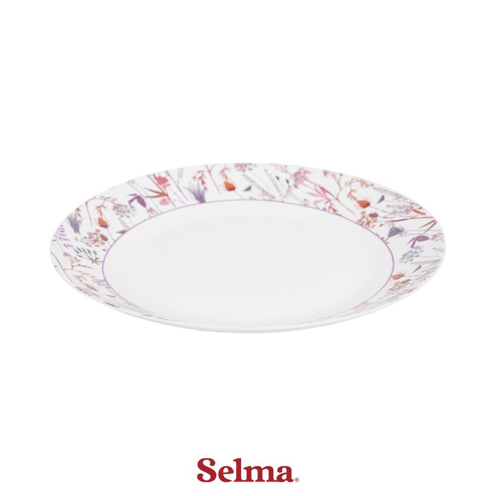Piring Makan Kaca Diameter 25,4 cm Motif Bunga - Set Piring Makan untuk Sajian Sehari-hari