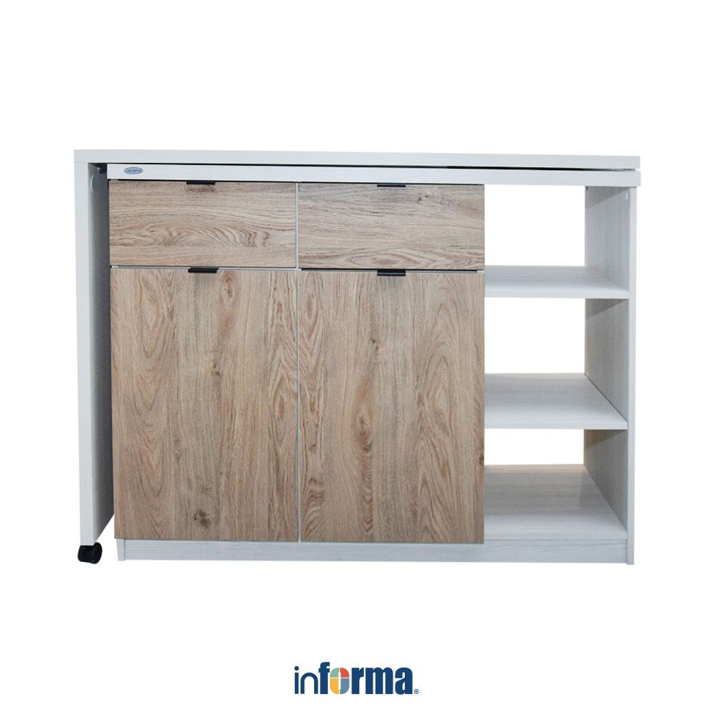 Informa Galyn Meja Dapur Serbaguna - Putih Oak