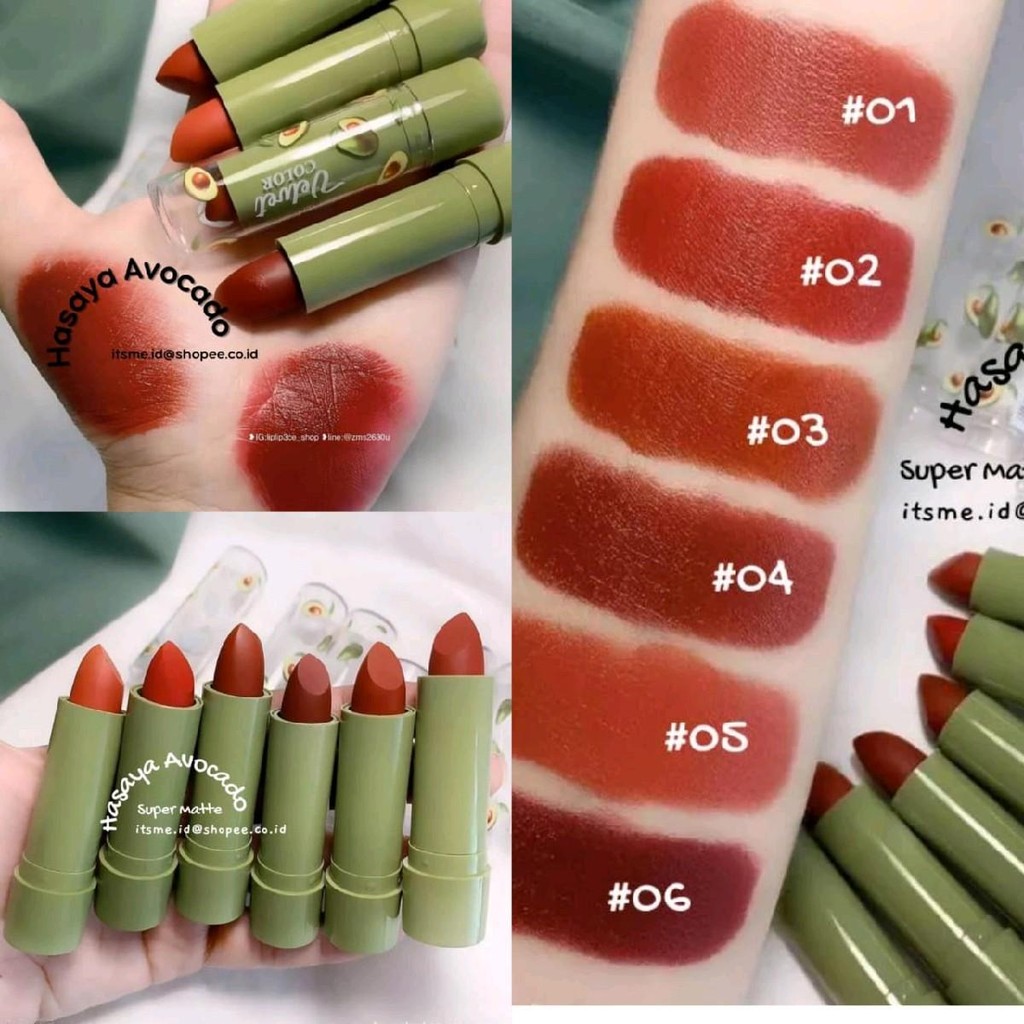 lipstik hasaya avocado girl super matte lipstick pewarna bibir