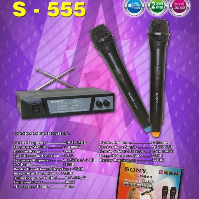 mic mike microphone mikropon mikrofon micropon wireless sony sepasang 2 pair 2 gagang
