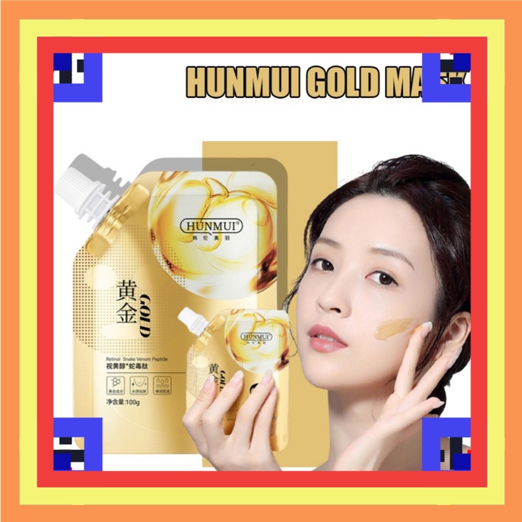 HUNMUI Retinol Masker Gold Peel Off Mask Masker Anti Aging Collagen Anti Kerutan & Komedo