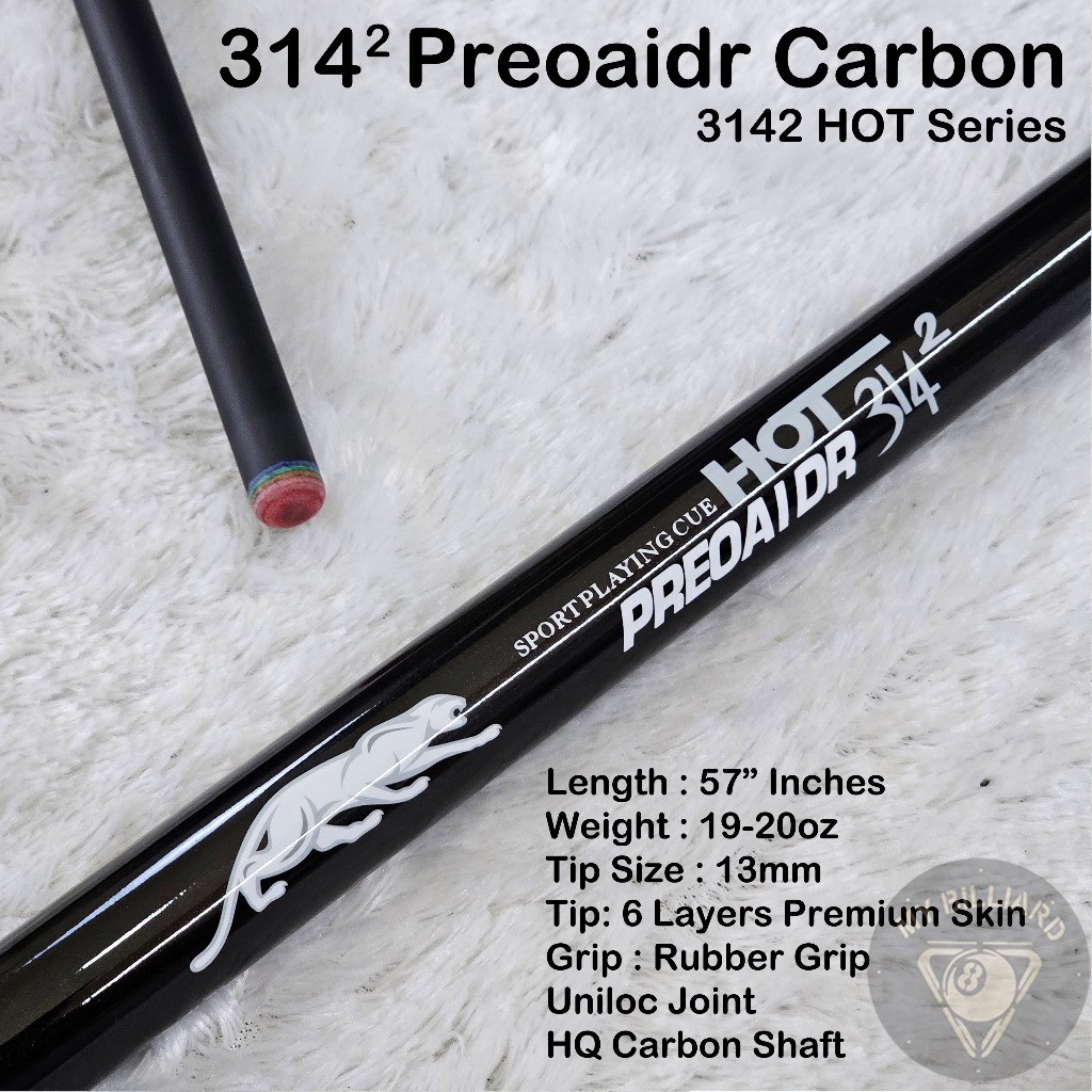 PREOAIDR 3142 Carbon Cue HOT Series Stick Play 13mm Billiard - Stik Billiar Karbon bukan predator