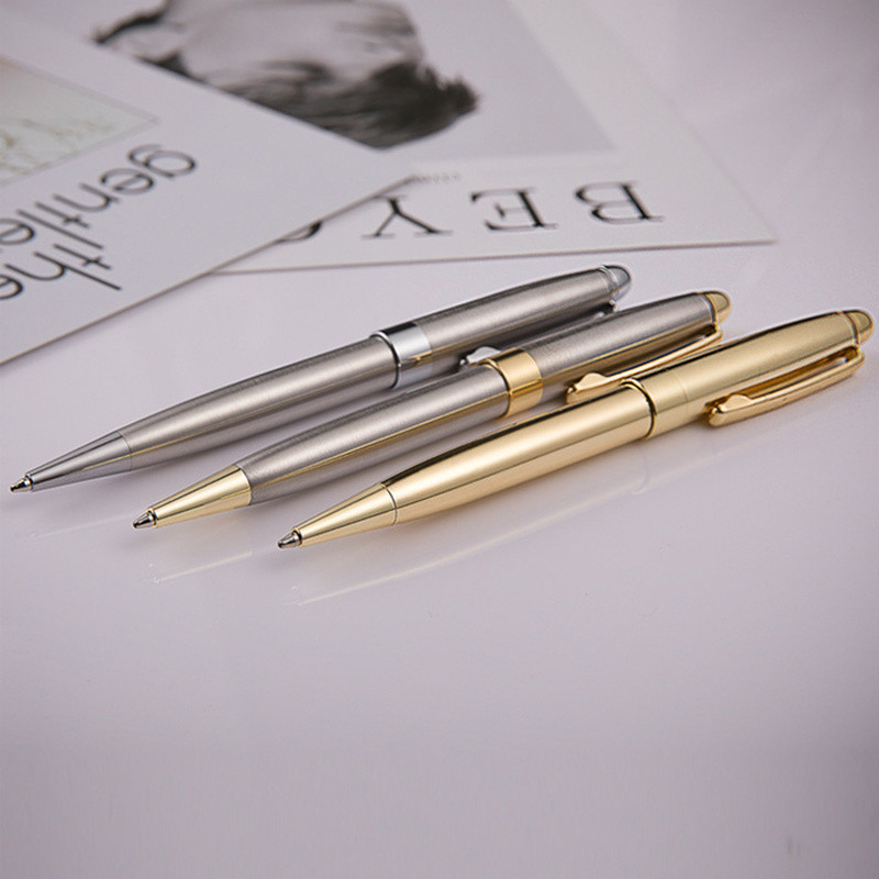 

Luxury Metal Rollerball Pen 1.0mm Black Ink Steel Gold Business Signature Pens for School Office Writing Supplies Stationery