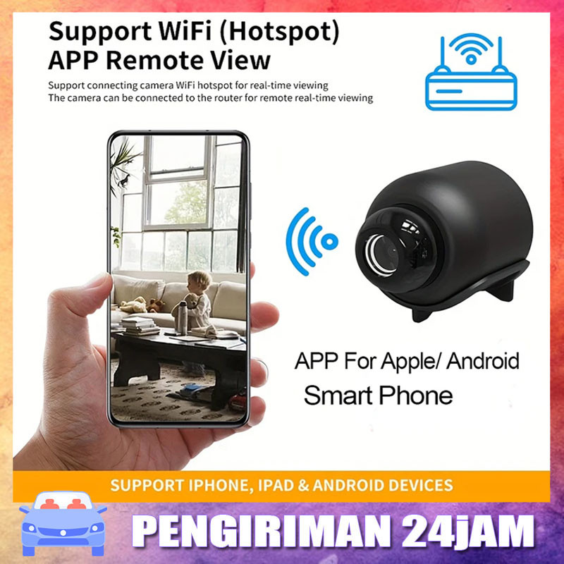 <COD>Kamera Mini WIFI CCTV Mini Tersembunyi Tanpa Kabel 1080P Cctv Wifi Jarak Jauh Lewat Hp Camera C