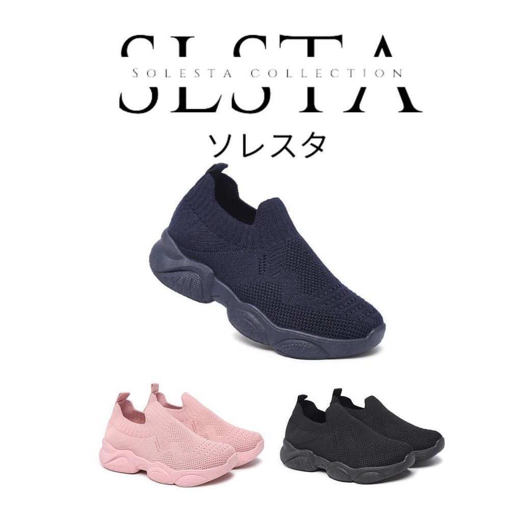 SOLESTA KIDS | ELLIS Sepatu Slip-on Anak Rajut Anti-Slip