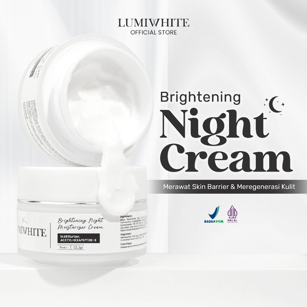 LumiWhite - Brightening Night Cream / Night Cream Pemutih Wajah / Skincare Wajah 12.5gr - YB