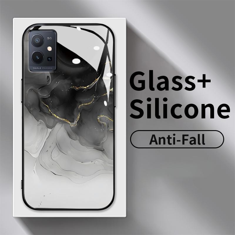 Casing Keras Kaca For Vivo T1 5G T1x 4G T2 4G T3 U10 U3x U20 U3 X50 Lite Z1 Z1i Z1 Lite Z1x Z3x Z5i 