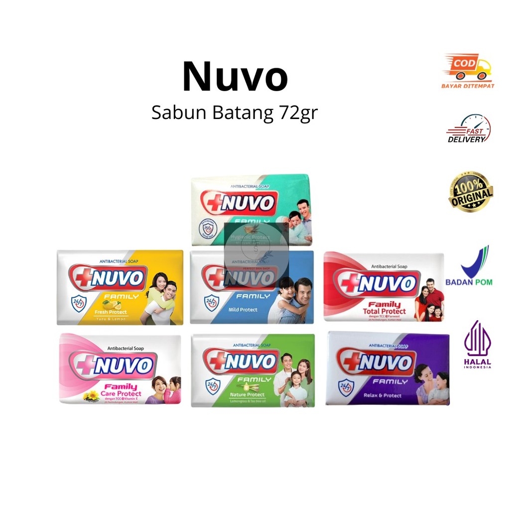 Nuvo Sabun Batang Series 72gr | Sakinah | Fresh | Mild | Total | Care | Nature | Relax |