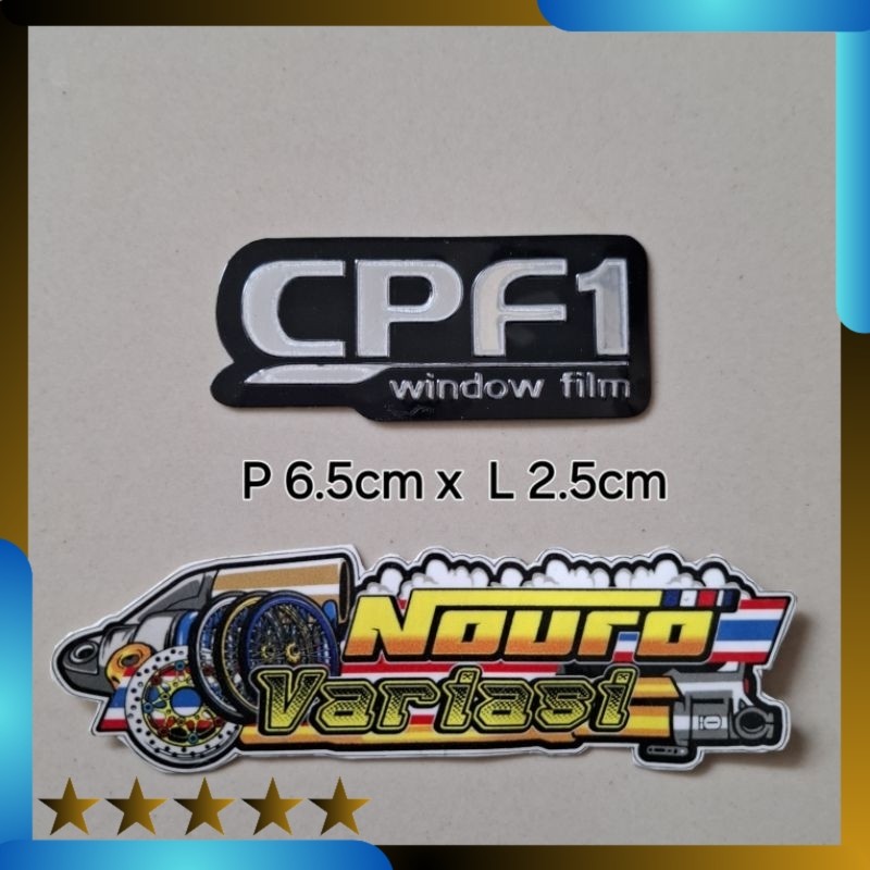 Stiker CPF1 window film kaca film emblem embos timbul Lightnaziashop