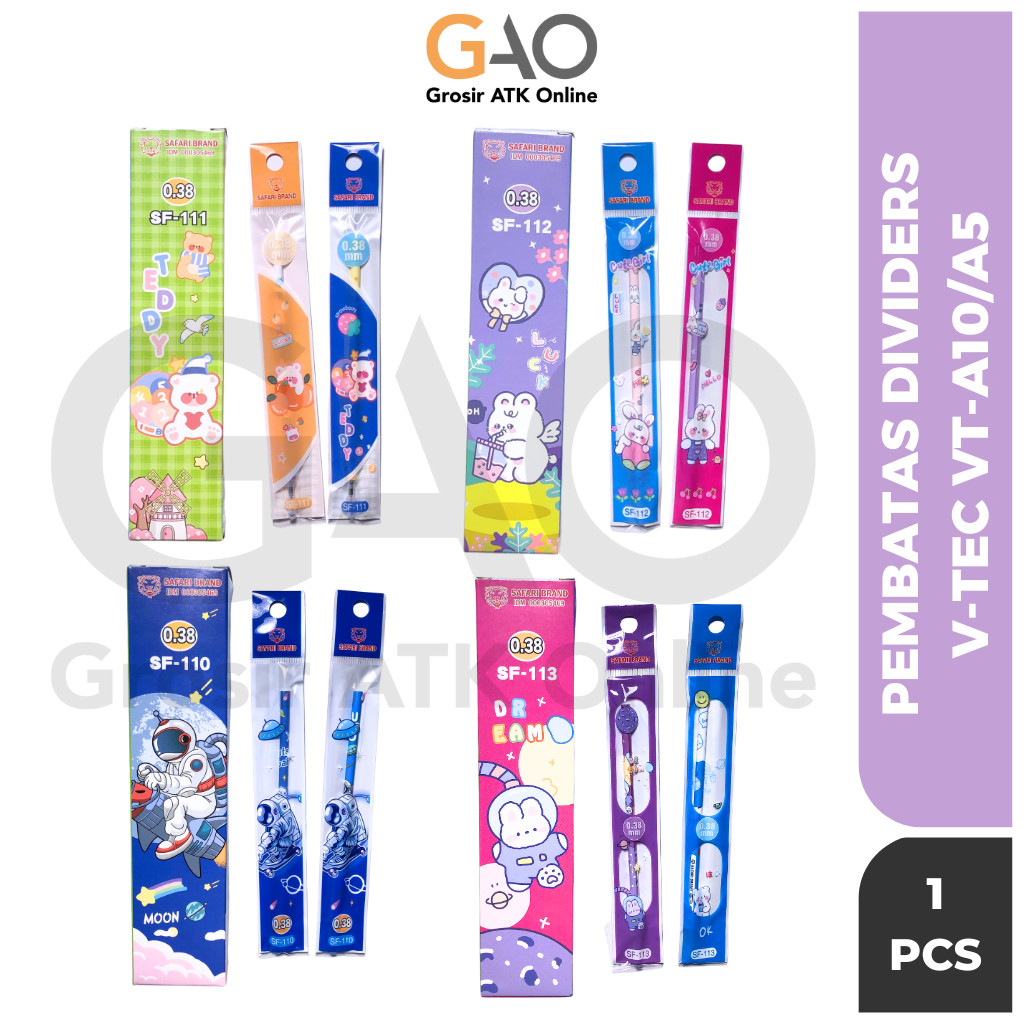 

( 20 Pcs ) Isi Pulpen Gel / Refill Gel Pen / Refil Pulpen Jel Karakter Lucu SARAFI BRAND