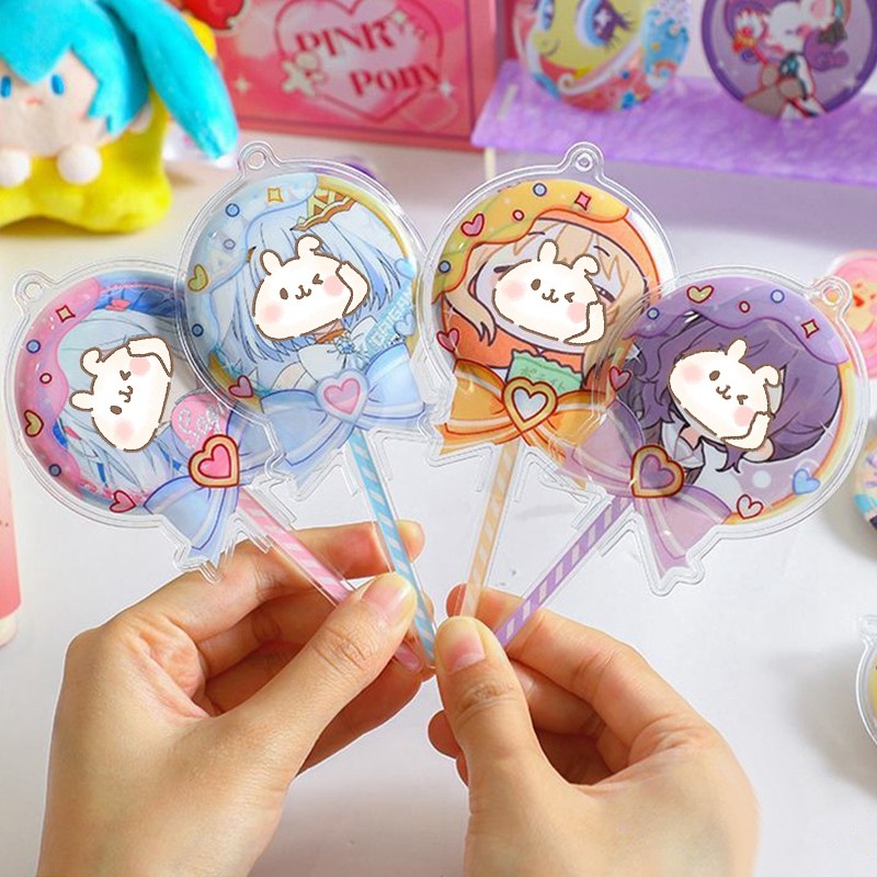 

Lollipop-shaped Badges Pin Case Cartoon Pins Cover Cute Badge Pins Protector Case DIY Pin Display Decorative PVC Cases 배지 핀 케이스