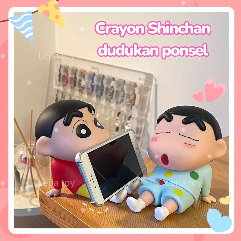 Phone Stand Holder Crayon Shinchan Figure Toys Crayon Shinchan Pajangan Meja Lucu/Figure Crayon Shin