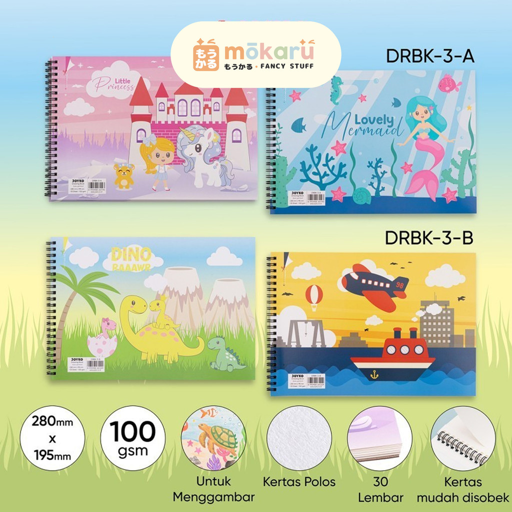 

Joyko Drawing Book DRBK-3 A4 30 Lembar Buku Gambar Tebal Spiral Lucu Murah