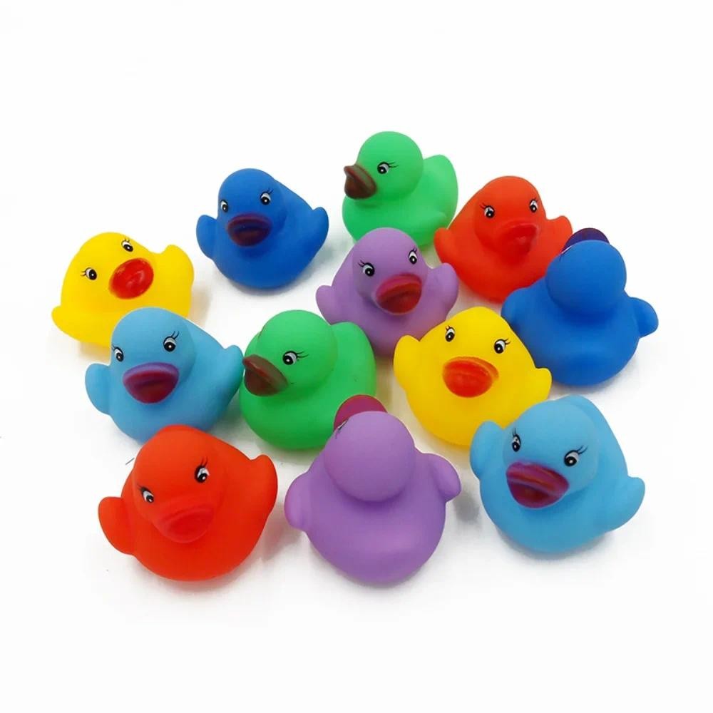 

12Pcs/Set Baby Bath Toys colorful Squeaky Rubber Duck Float Baby Shower Water Toys for Swimming Pool Party Toys Gifts Boys Girls