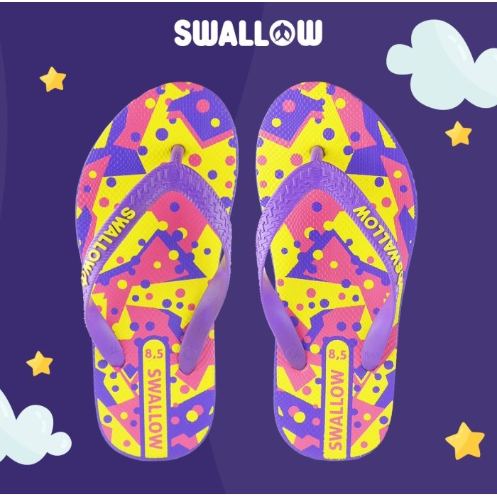 limited stok-[besty_mart3] Sandal Anak Laki Perempuan - Sandal Swallow Fun Kids Collection - Ungu, 8