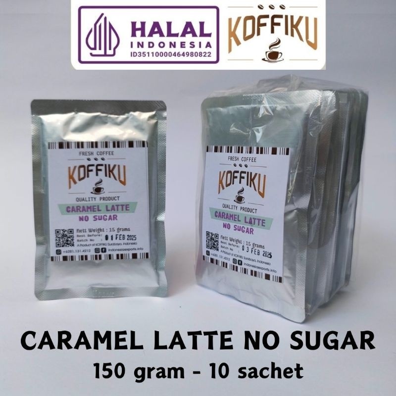 

KOFFIKU Kopi Instan Tanpa Gula CARAMEL LATTE 150 gr Enak Murah Surabaya No Sugar Instant Coffee - Indokopi