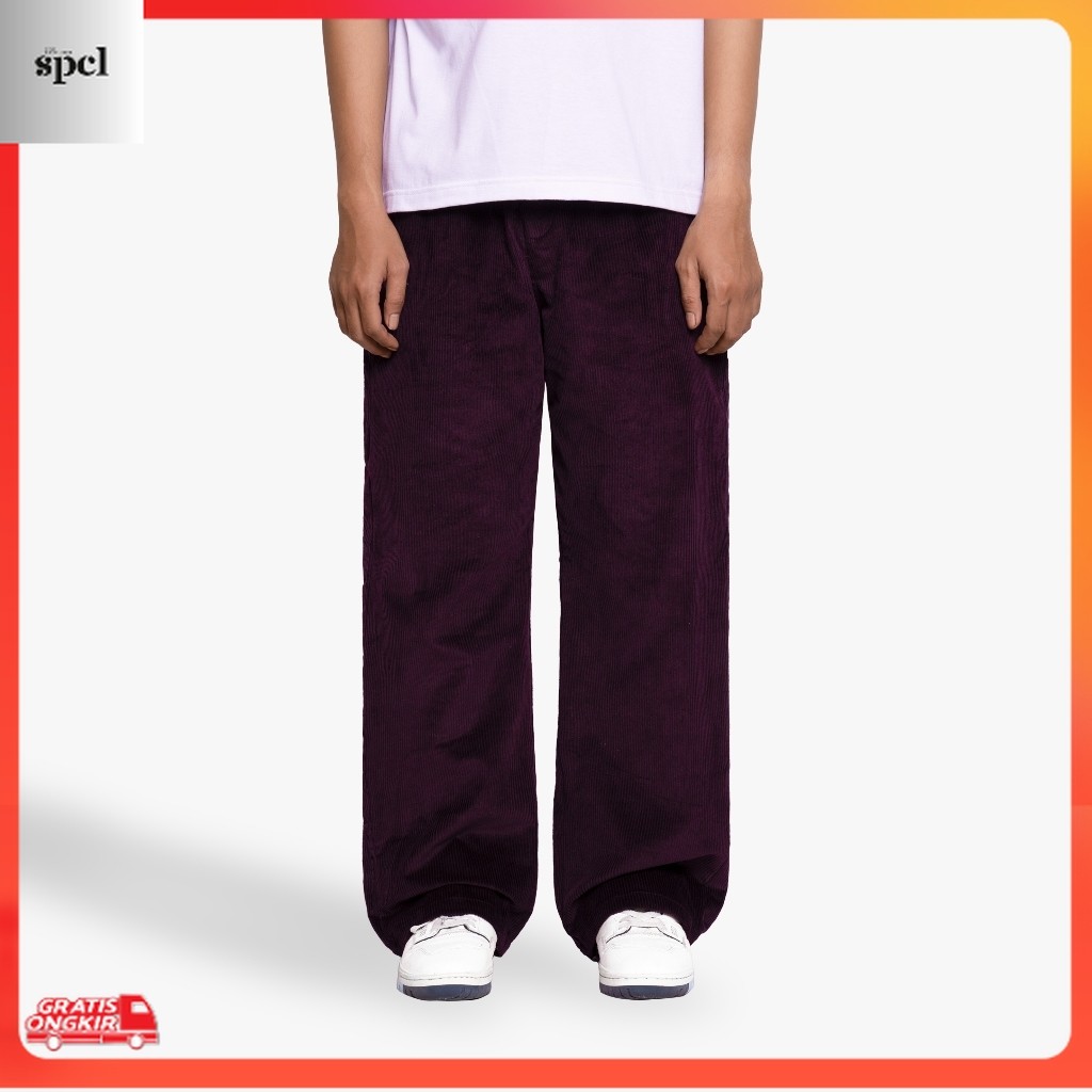 Kekinian / Exhale Apparel Longpant Celana Panjang Corduroy Blank Purple