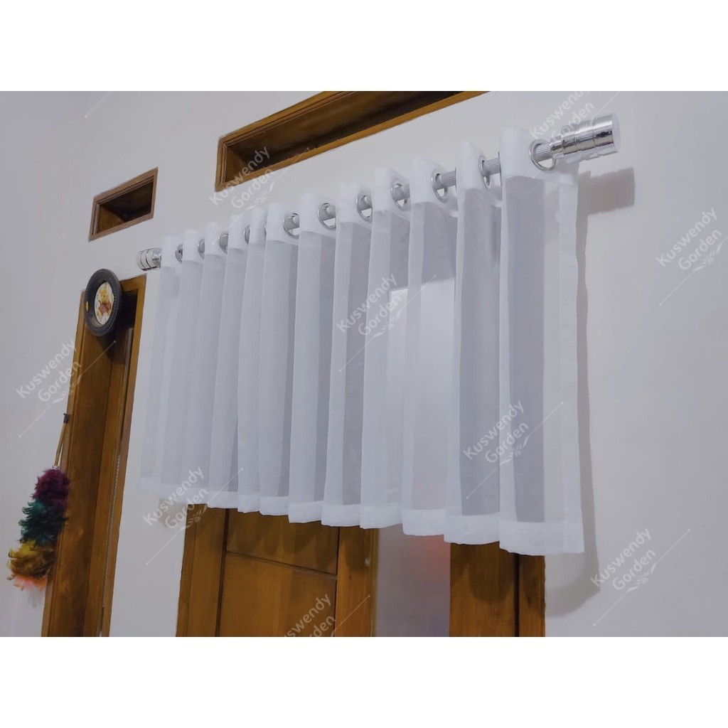Gorden Poni Smokring Vitrase Polos Hordeng Putih Jendela Pintu Tirai Minimalis poni fitrase