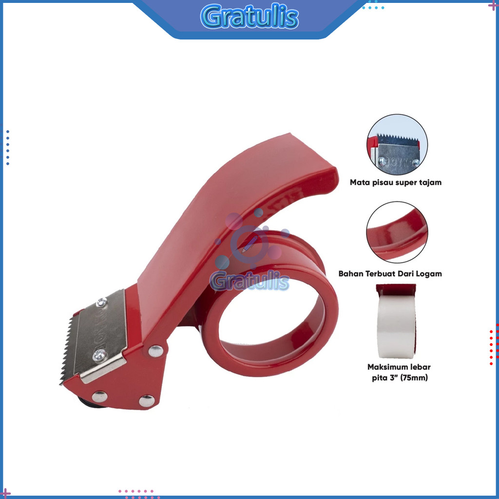 

TAPE CUTTER 2 INCHI JOYKO [TD-2S] / METAL TAPE DISPENSER / PEMOTONG PITA PEREKAT SOLATIP, ISOLASI, LAKBAN, DOUBLE TAPE
