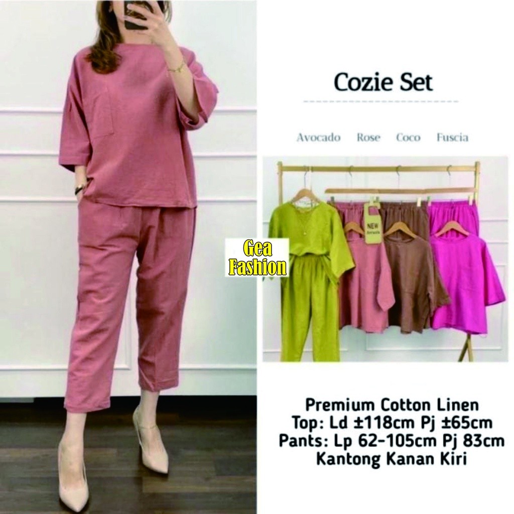 One Set Wanita – Katun Linen Jumbo Kekinian