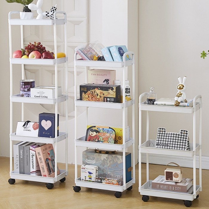 BG SPORT Rak Troli 2-5 SUSUN RAK LANTAI BERODA RAK PENYIMPANAN SERBAGUNA RAK RUANG TAMU DENGAN RODA 