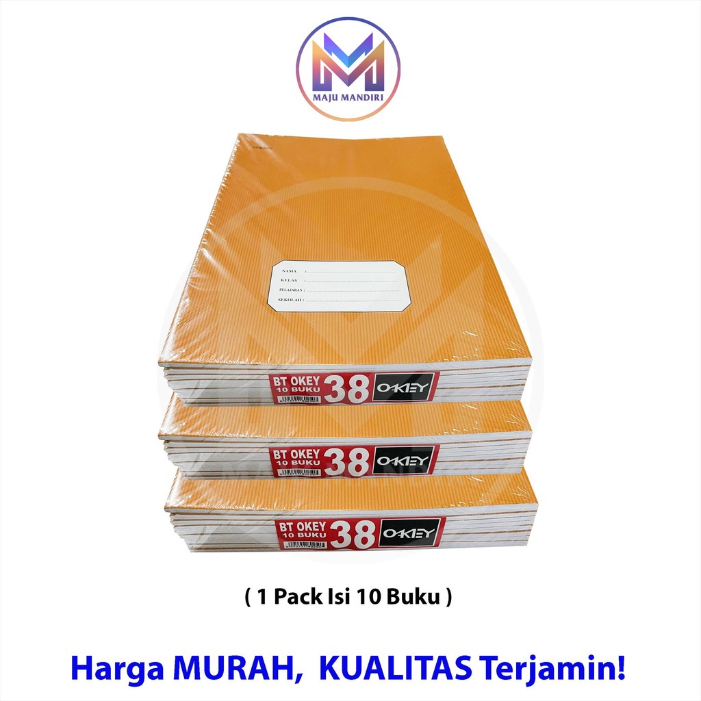 

Ay00! Buku Tulis OKEY 38 Lembar Kraf Ukuran A5 Kwarto Isi 10 Buku