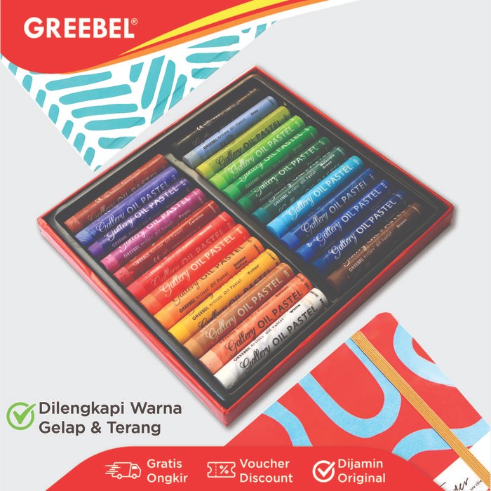 

best -GREEBEL Crayon Krayon ARTIST OIL PASTEL (AOP 24 Warna) / Krayon Oil Pastel / Crayon Sekolah Mewarnai / Menggambar - 24 warna