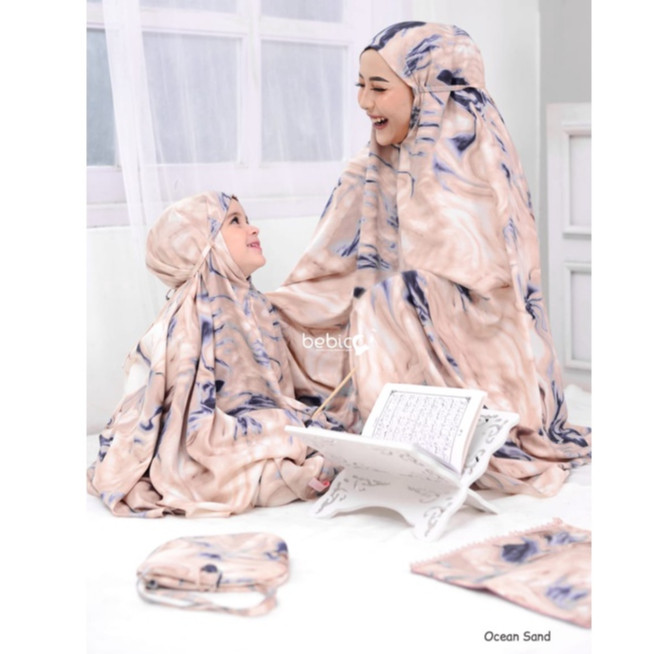 BEBICA Amkana Prayer Set Defect Tanpa Tas dan Sajadah [Mukena Couple Ibu - Anak] BARU