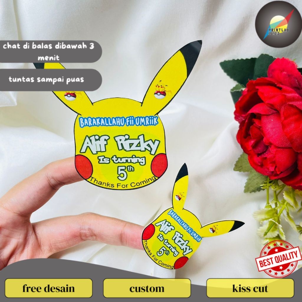 

PrintLab Sticker Karakter Ulang Tahun Anak Stiker Label Hampers Birthday Bentuk Custom Uk.Besar