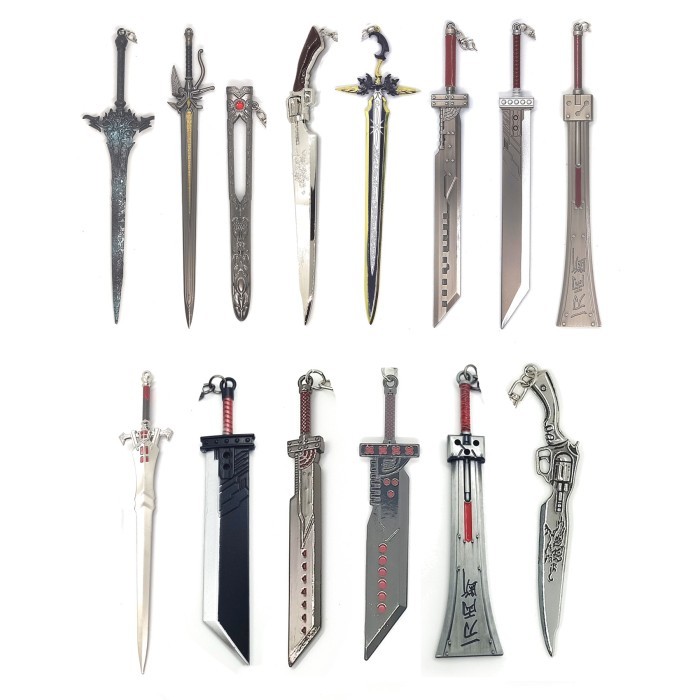 gantungan kunci pedang 12 cm final fantasy 7 remake cloud buster sword