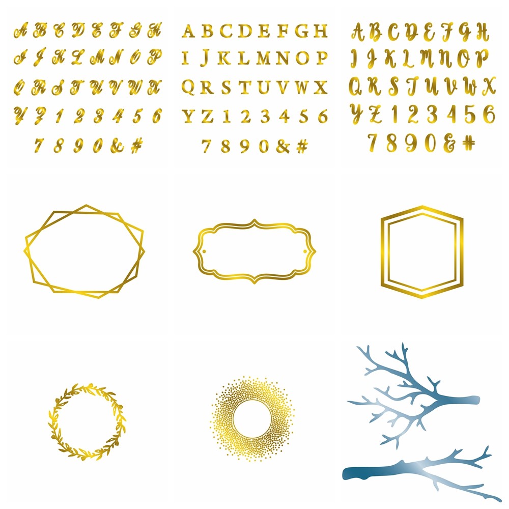 

Geometric Frame Glimmer Hot Foil Plates For DIY Scrapbooking Decoration Paper Craft Album Card Making