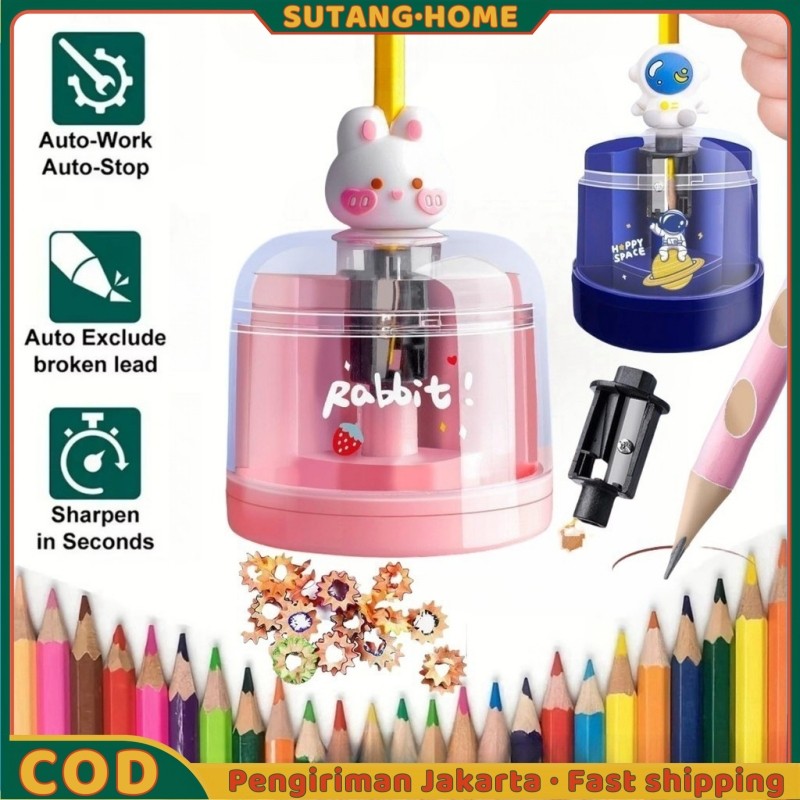 【SUTANG】Rautan Pensil Elektrik Rautan Otomatis Lucu Putar Electric Pencil Sharpener