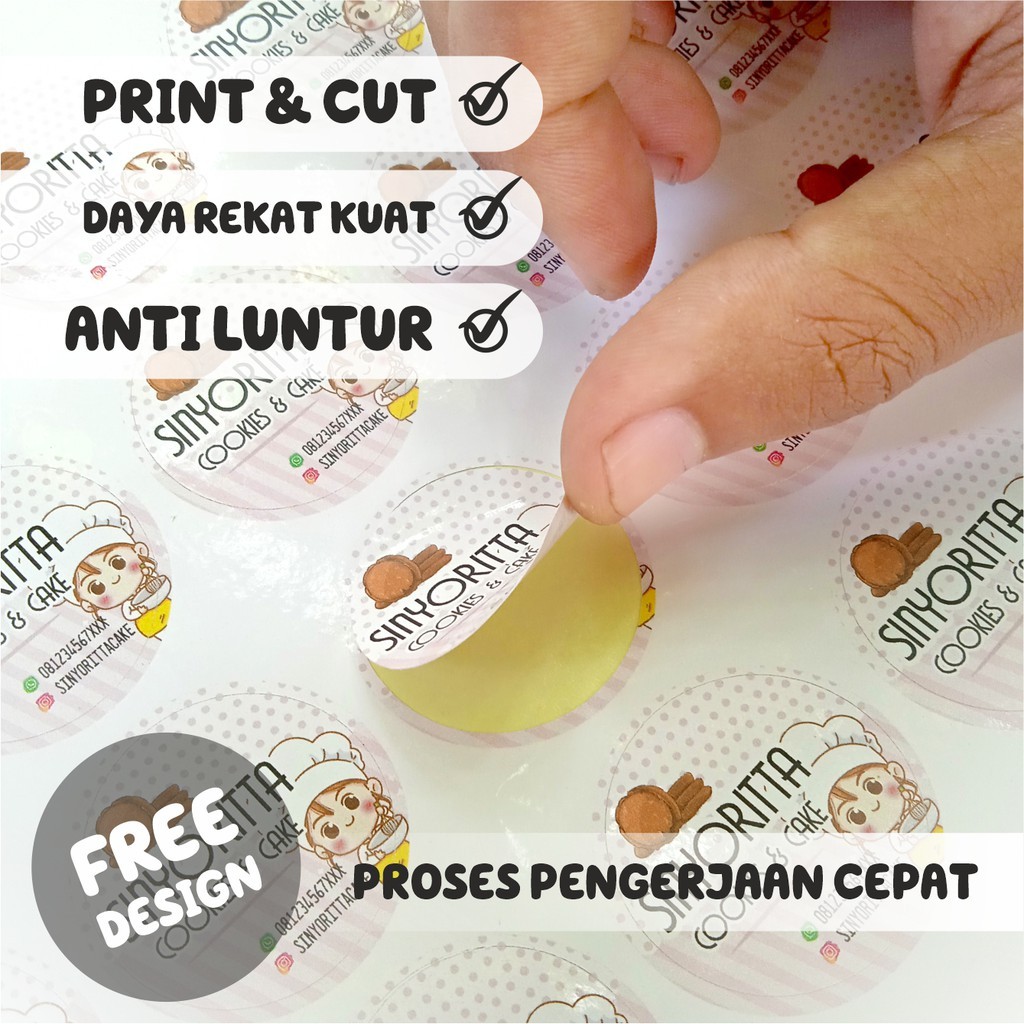 

ORIGINAL PRODUK Cetak Sticker Stiker Label Produk/ Stiker Kemasan Satuan Plus Kiss Cut BERKUALITAS TERMURAH