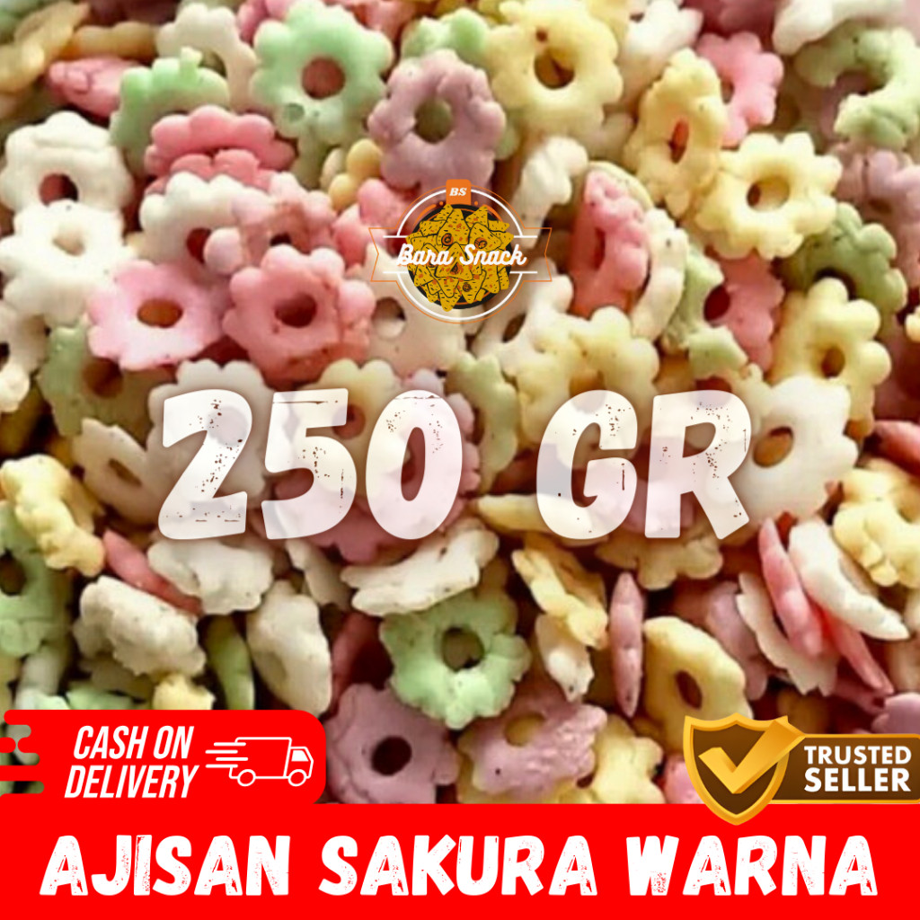 

[ 250gr ] Ajisan Sakura Riri Warna Warni Super Gurih & Renyah / Kembang Ribut / Snack Kiloan Murah
