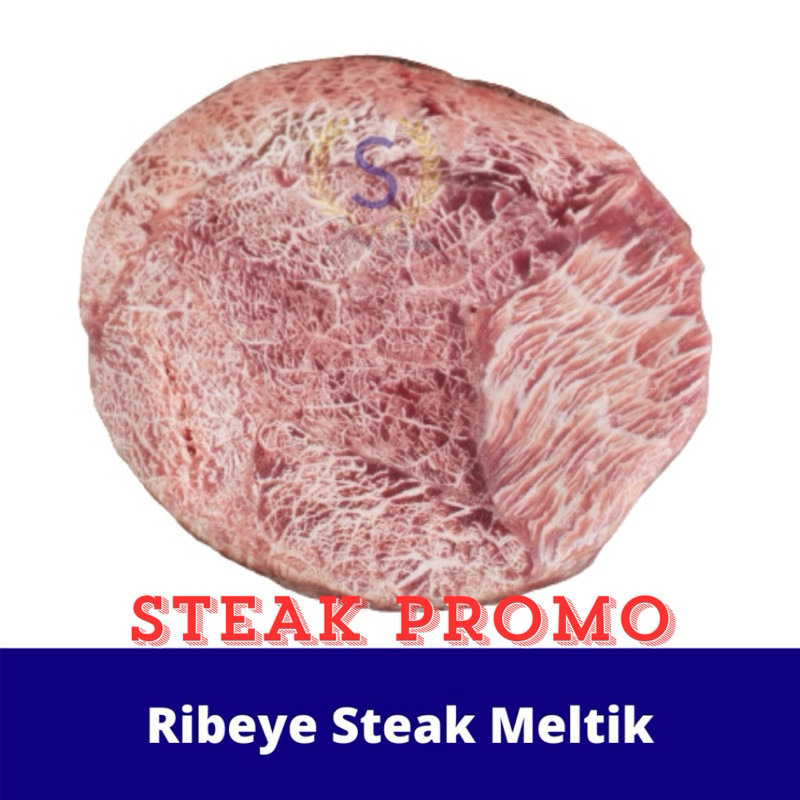 

[FROZEN FOOD DAGING] STEAK AUSSIE RIBEYE WAGYU STEAK MARBLING MELTIQUE / MELTIK BEEF 1PC/PACK