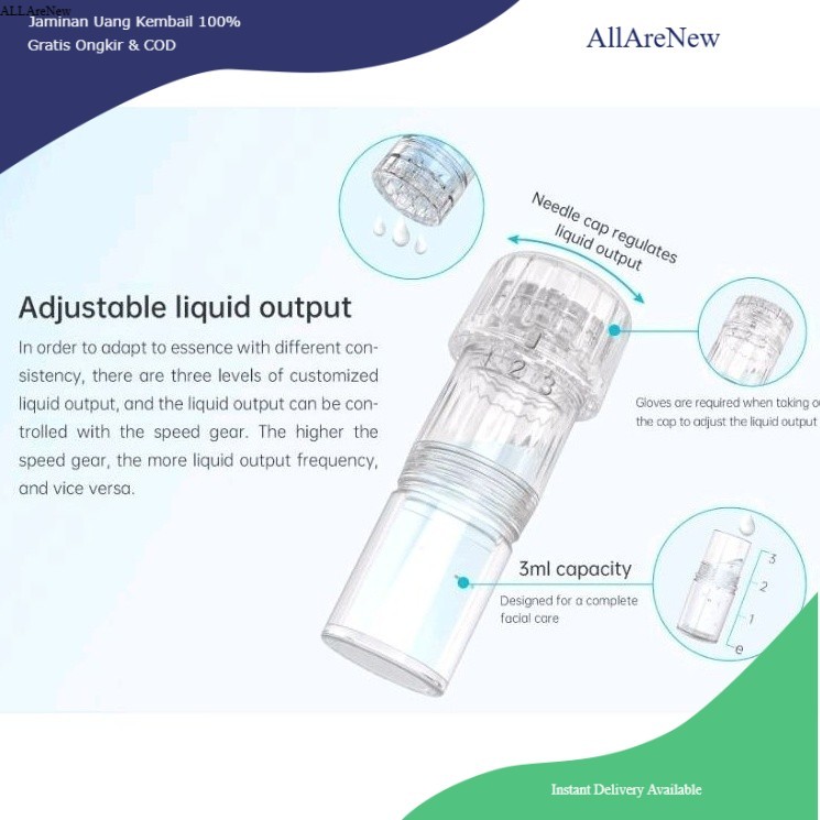 [AllareNew] jarum hydra pen h3 jarum hydra h3 dna salmon skin booster meso hydra jarum mesogun jarum