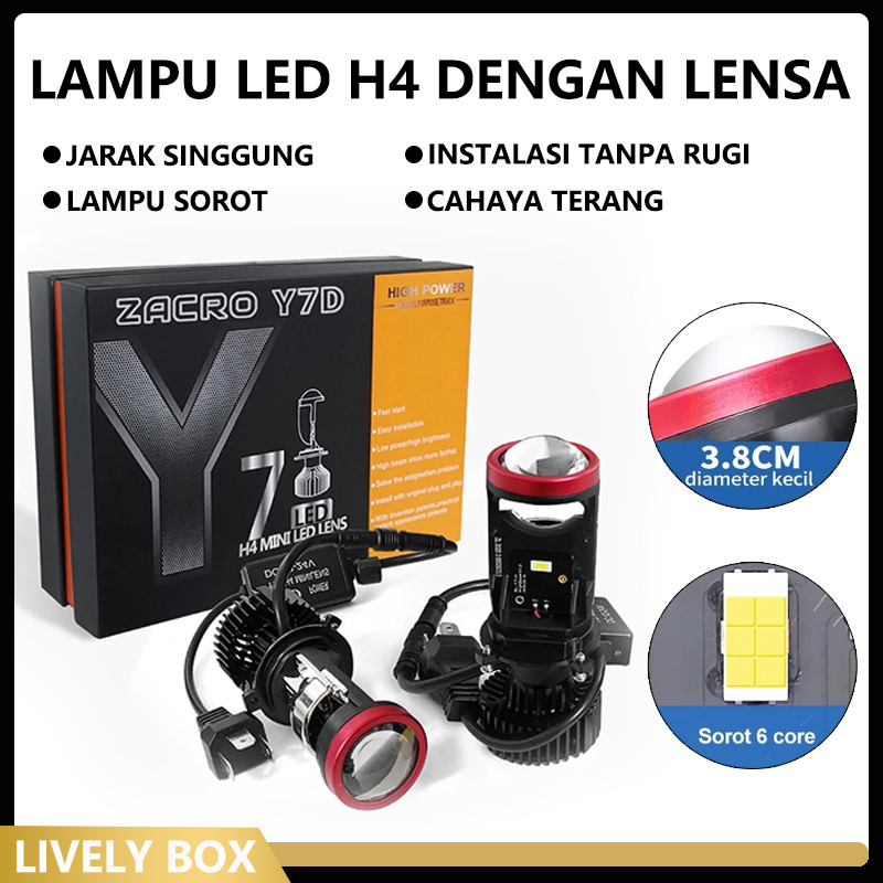 Lampu Mobil Headlight / Projie Led Mobil Mini Projie Y7D H4 Mobil Super Terang Lampu Led