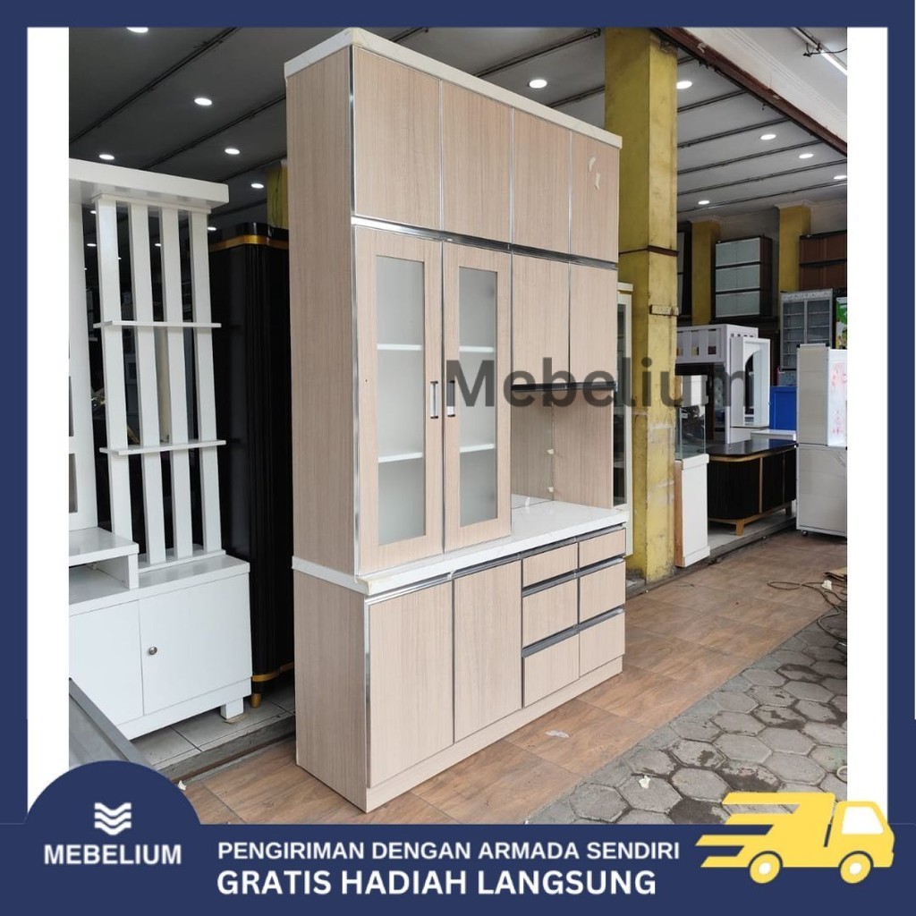 [JUMBO] Lemari Dapur Susun 5 PIntu HPL Premium Bahan Kayu Bloktik Solid / Kabinet Rak Dapur / Lemari