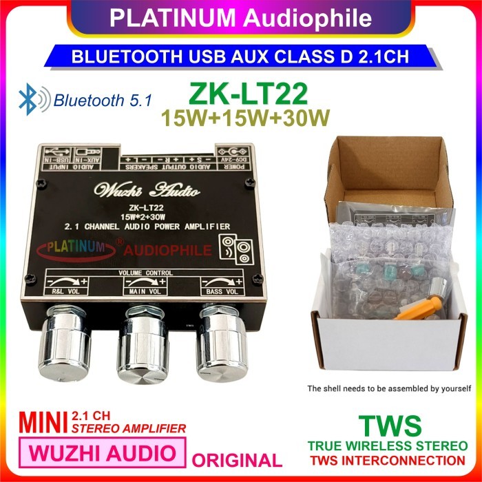 Bluetooth 5.1 Amplifier Class D 2.1 CH Class D Amplifier ZK-LT23 - ZK-LT22