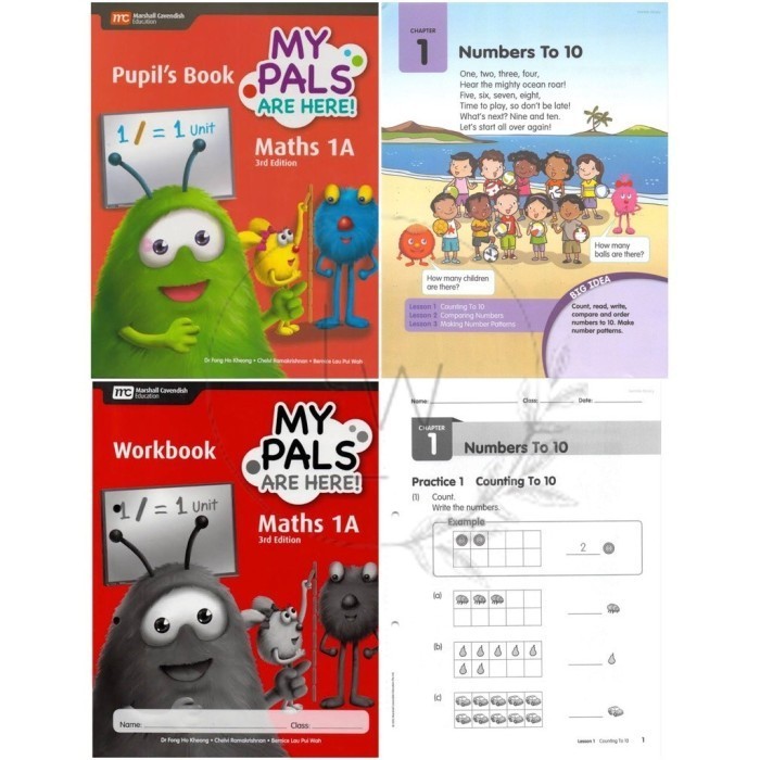 BUKU CETAK My Pals are Here Math 1A 1B 2A 2B 3A 3B 4A 4B 5A 5B 6A 6B - Level 1A, Workbook