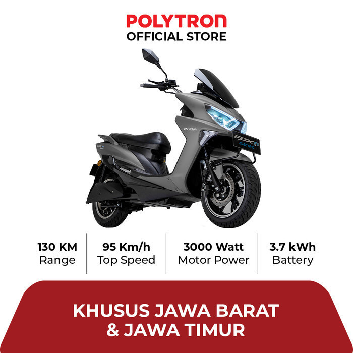 SUBSIDI POLYTRON Fox R Sepeda Motor Listrik - OTR luar Jabodetabek - Graphitte Grey, Jawa Barat