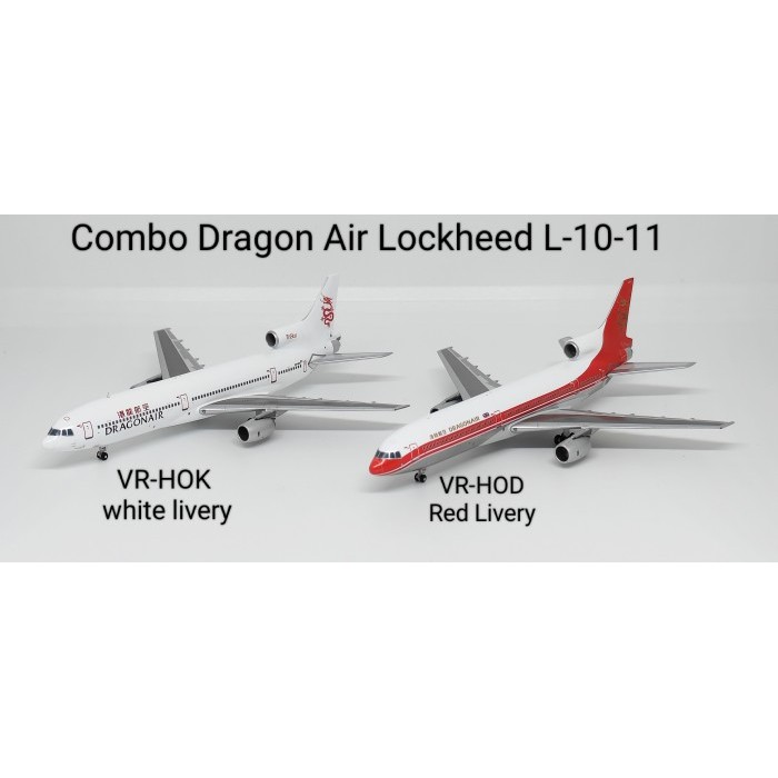 Miniatur Pesawat Terbang Dragon Air Lockheed L10-11 Combo  JC Wings 1:400 Diecast Aircraft