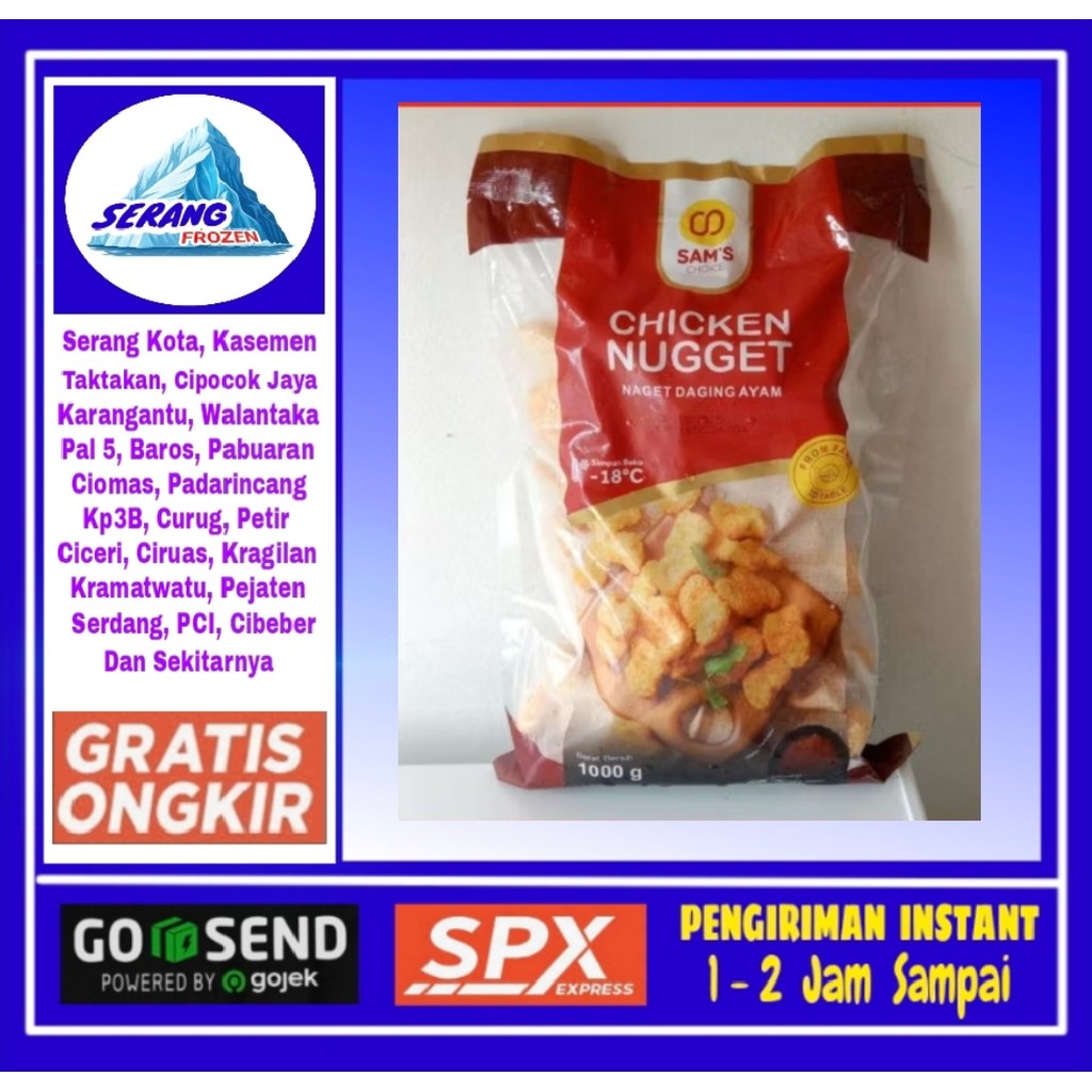

Nugget SAM'S Choice 1Kg,Nugget Ayam,Naget Ayam, Serang Frozen