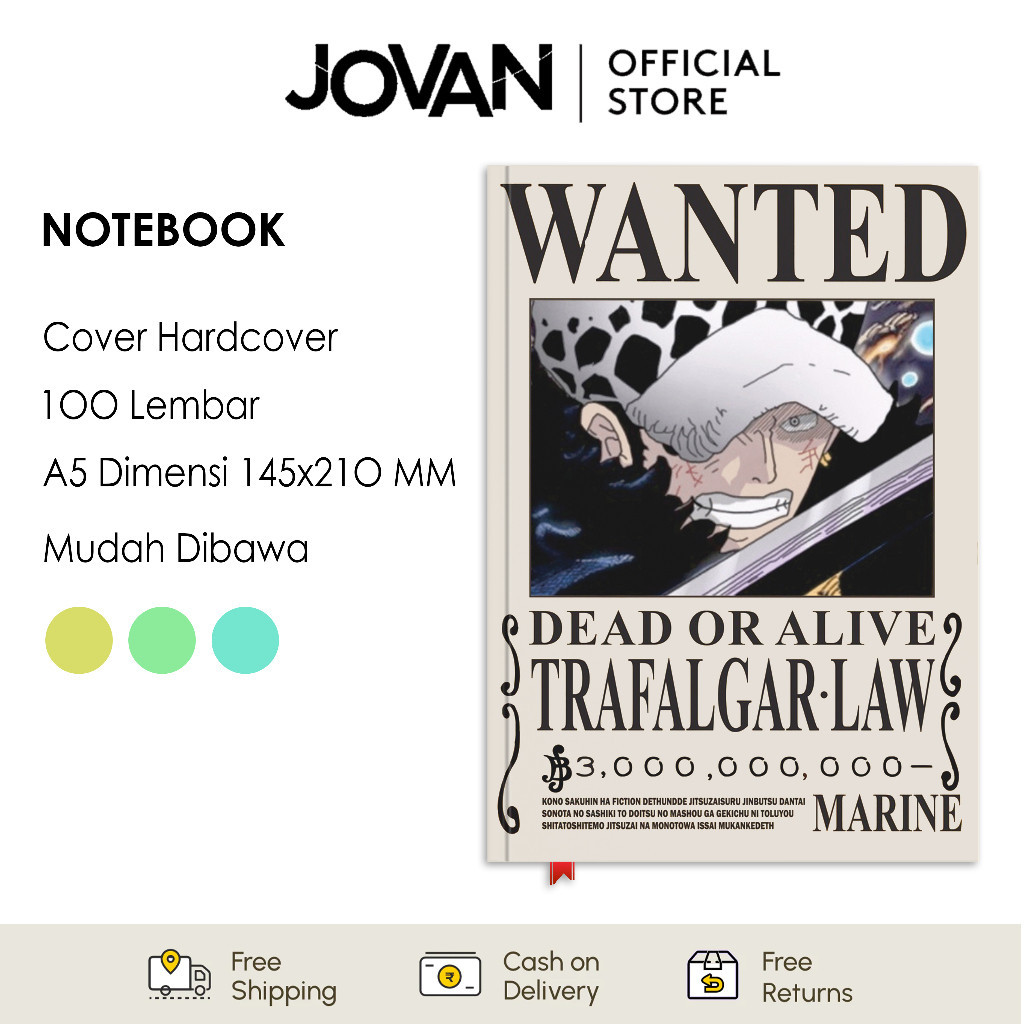 

Notebook Hardcover Custom One Piece Bounty Trafalgar Law Buku Tulis Catatan Note Agenda Planner Jurnal Diary Notebook Anime