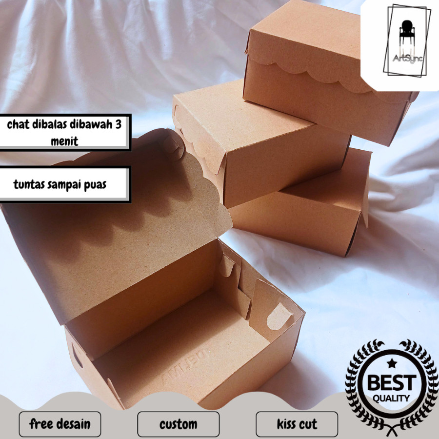 

Syncart Kotak kardus Kraft Coklat/Kardus Kue/Kotak kardus Snack/ Kardus Renda Coklat Non-laminasi