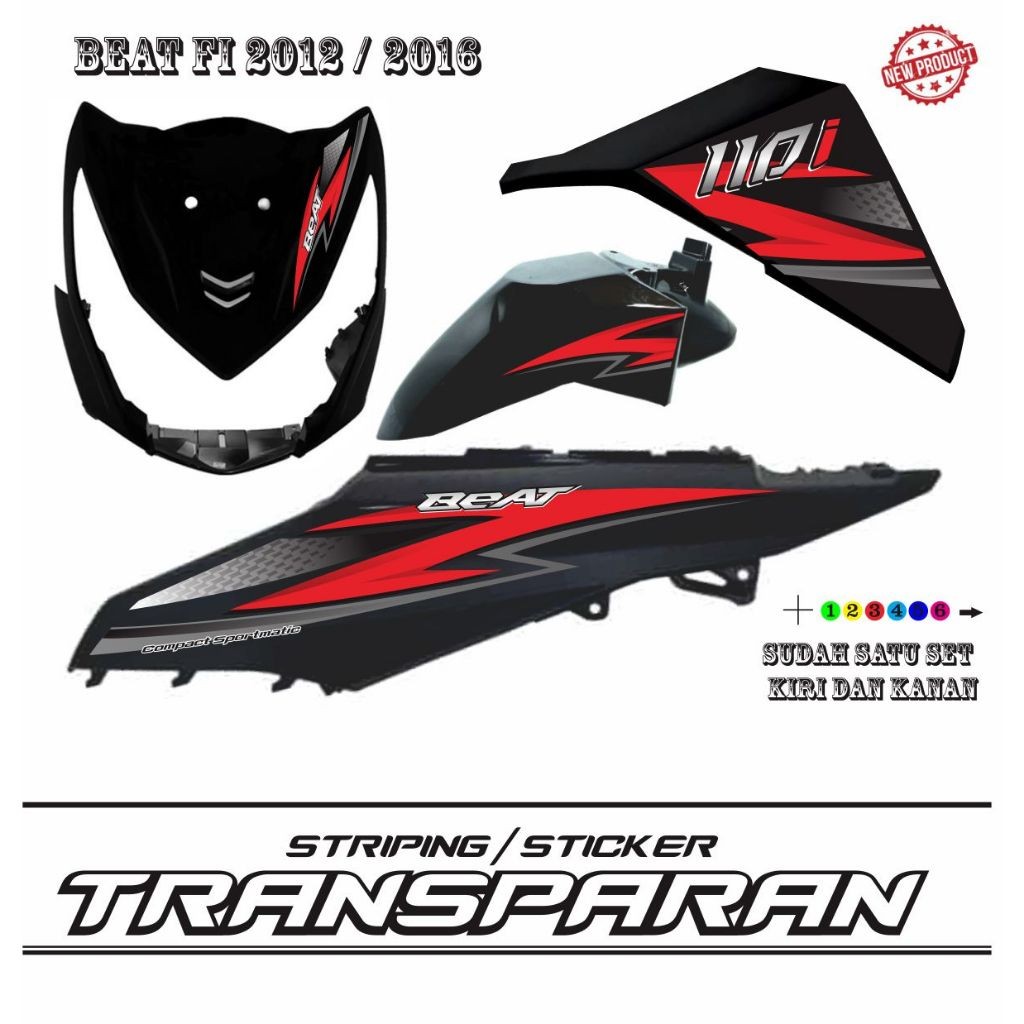 STIKER MOTOR HONDA ALL BEAT FI 2012 2015 MOTIF KEREN TRANSPARAN STIKER MOTOR